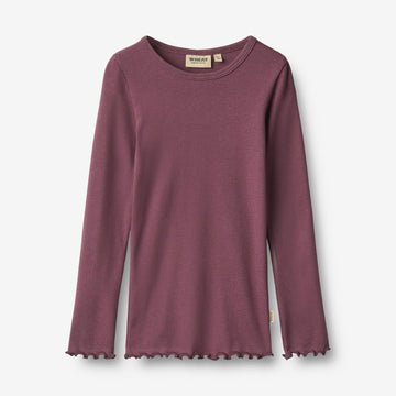 Wheat Main T-skjorte L/S Ida T-Shirt 3118 eggplant