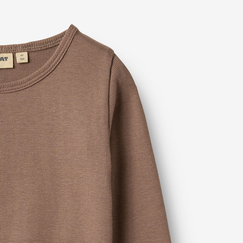 Wheat Main T-skjorte L/S Ida T-Shirt 9573 toffee brown