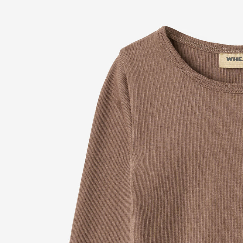 Wheat Main T-skjorte L/S Ida T-Shirt 9573 toffee brown