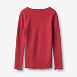 Wheat Main T-skjorte L/S Ida T-Shirt 9697 red cherry