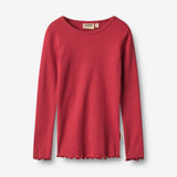 Wheat Main T-skjorte L/S Ida T-Shirt 9697 red cherry