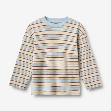 Wheat Main T-skjorte L/S Johan T-Shirt 9877 multi blue stripe