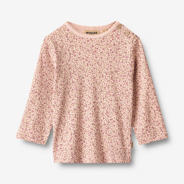 Wheat Main T-skjorte L/S Marit T-Shirt 9898 dime rose small flowers