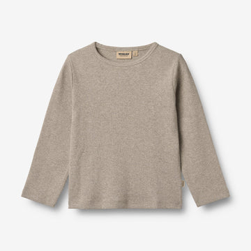 Wheat Main T-skjorte L/S Milo T-Shirt 0072 gravel melange
