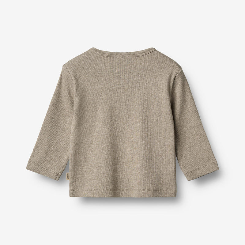 Wheat Main T-skjorte L/S Milo T-Shirt 0072 gravel melange