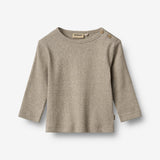 Wheat Main T-skjorte L/S Milo T-Shirt 0072 gravel melange