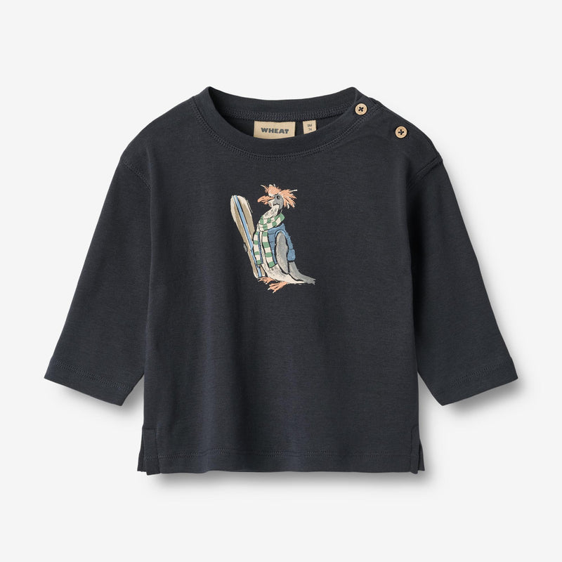 Wheat Main T-skjorte L/S Monty Jersey Tops and T-Shirts 1432 navy