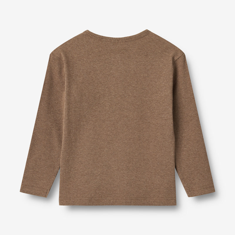 Wheat Main T-skjorte L/S Morris Jersey Tops and T-Shirts 9549 coffee melange