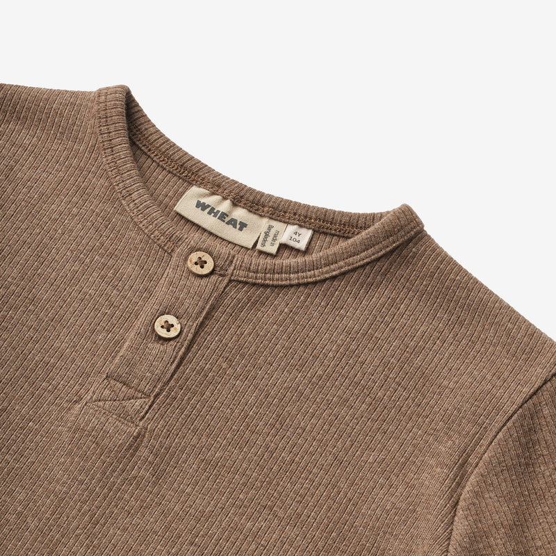 Wheat Main T-skjorte L/S Morris Jersey Tops and T-Shirts 9549 coffee melange
