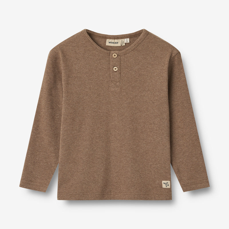 Wheat Main T-skjorte L/S Morris Jersey Tops and T-Shirts 9549 coffee melange