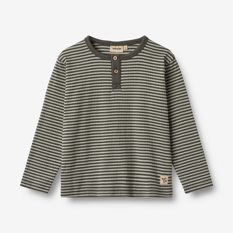 Wheat Main T-skjorte L/S Morris Jersey Tops and T-Shirts 9577 winter forest stripe