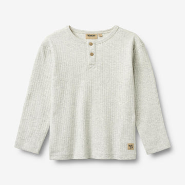 Wheat Main T-skjorte L/S Morris T-Shirt 0224 melange grey