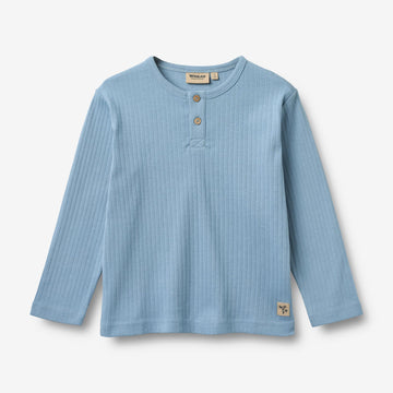 Wheat Main T-skjorte L/S Morris T-Shirt 1260 faded denim
