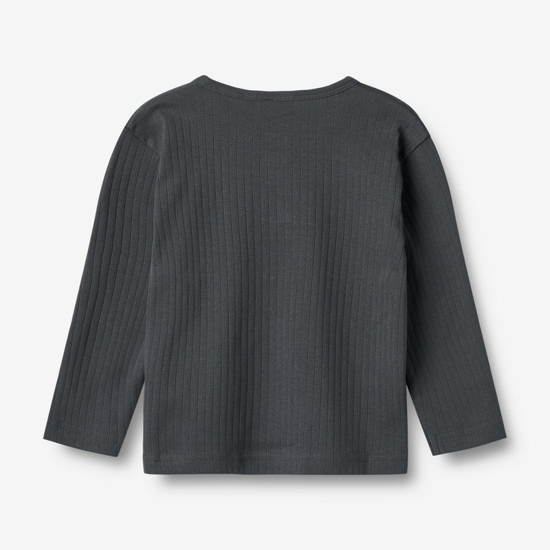 Wheat Main T-skjorte L/S Morris T-Shirt 9526 black sea