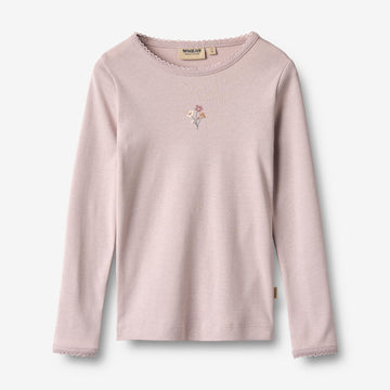 Wheat Main T-skjorte L/S Print Belis T-Shirt 1354 soft lilac