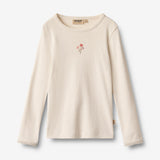Wheat Main T-skjorte L/S Print Belis T-Shirt 3129 eggshell