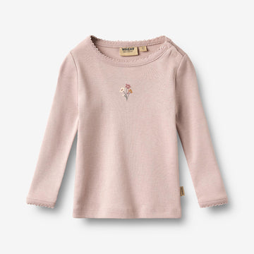 Wheat Main T-skjorte L/S Print Belis T-Shirt 1354 soft lilac