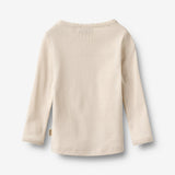 Wheat Main T-skjorte L/S Print Belis T-Shirt 3129 eggshell