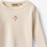 Wheat Main T-skjorte L/S Print Belis T-Shirt 3129 eggshell