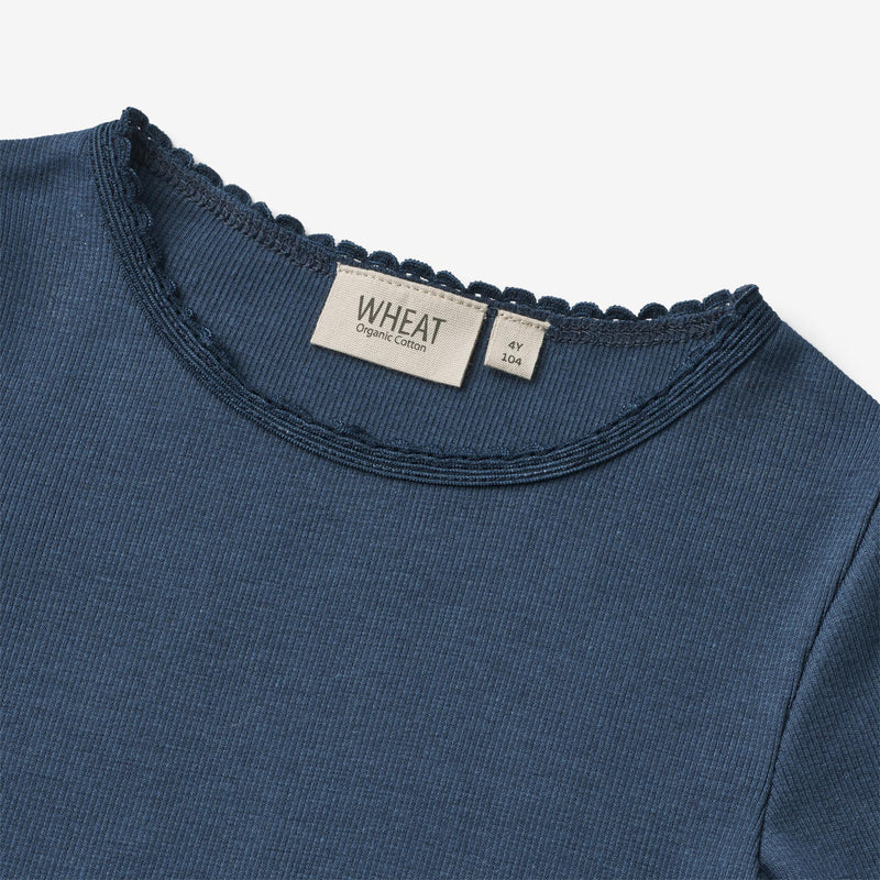 Wheat Main  T-skjorte L/S Reese Jersey Tops and T-Shirts 1042 blue waves