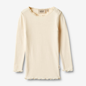 Wheat Main  T-skjorte L/S Reese Jersey Tops and T-Shirts 3171 cream