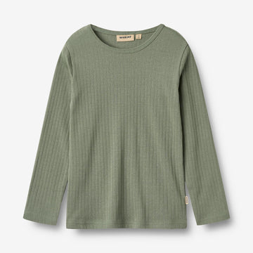 Wheat Main T-skjorte L/S Stig Jersey Tops and T-Shirts 4119 dusty green