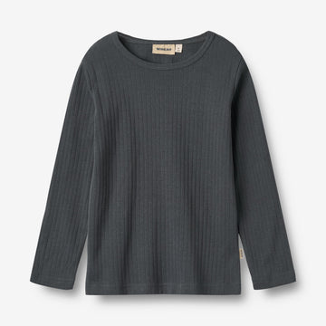 Wheat Main T-skjorte L/S Stig Jersey Tops and T-Shirts 9526 black sea