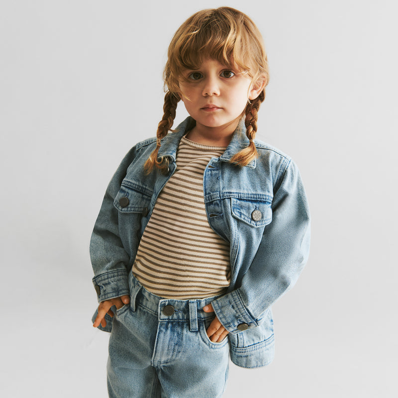 Wheat Main T-skjorte L/S Stig Jersey Tops and T-Shirts 9570 stone stripe