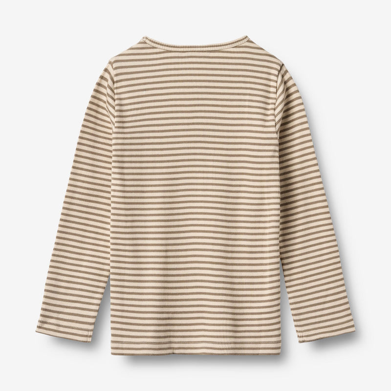 Wheat Main T-skjorte L/S Stig Jersey Tops and T-Shirts 9570 stone stripe