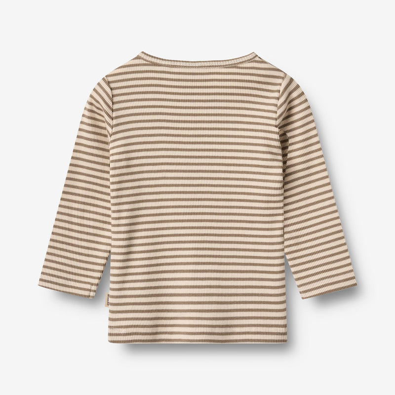 Wheat Main T-skjorte L/S Stig Jersey Tops and T-Shirts 9570 stone stripe