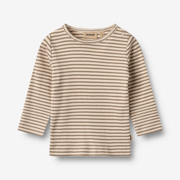 Wheat Main T-skjorte L/S Stig Jersey Tops and T-Shirts 9570 stone stripe