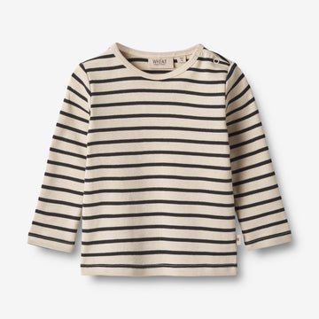Wheat Main  T-skjorte L/S Stig Jersey Tops and T-Shirts 1433 navy stripe