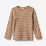Wheat Main T-skjorte L/S Stig T-Shirt 3017 warm hazel stripe