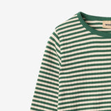 Wheat Main T-skjorte L/S Stig T-Shirt 4142 green stripe