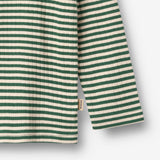 Wheat Main T-skjorte L/S Stig T-Shirt 4142 green stripe
