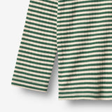 Wheat Main T-skjorte L/S Stig T-Shirt 4142 green stripe