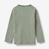 Wheat Main T-skjorte L/S Stig T-Shirt 4142 green stripe