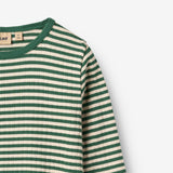 Wheat Main T-skjorte L/S Stig T-Shirt 4142 green stripe