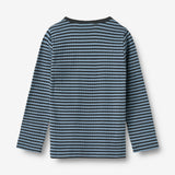 Wheat Main T-skjorte L/S Stig T-Shirt 9548 bright blue stripe