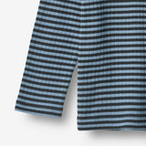 Wheat Main T-skjorte L/S Stig T-Shirt 9548 bright blue stripe