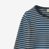 Wheat Main T-skjorte L/S Stig T-Shirt 9548 bright blue stripe