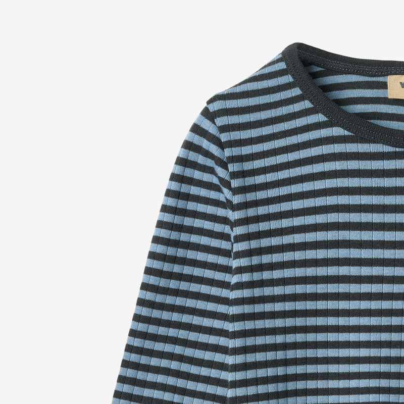 Wheat Main T-skjorte L/S Stig T-Shirt 9548 bright blue stripe