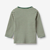 Wheat Main T-skjorte L/S Stig T-Shirt 4142 green stripe