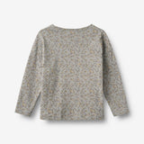 Wheat Main T-skjorte L/S Thilda T-Shirt 9765 slightly blue flowers