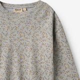 Wheat Main T-skjorte L/S Thilda T-Shirt 9765 slightly blue flowers