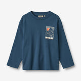 Wheat Main T-skjorte L/S trykk Dixie Jersey Tops and T-Shirts 1194 blue denim
