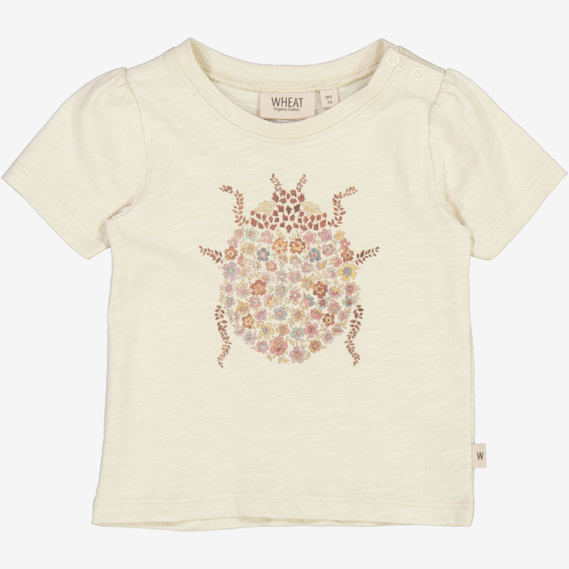 T-skjorte Marihøne Blomster | Baby - chalk