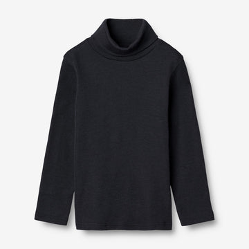 Wheat Wool  T-skjorte Rullehals Ull Jersey Tops and T-Shirts 1432 navy