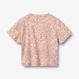 Wheat Main T-skjorte S/S Ella T-Shirt 9876 magenta heart flowers