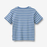 Wheat Main T-skjorte S/S Fabian T-Shirt 1048 blue stripe